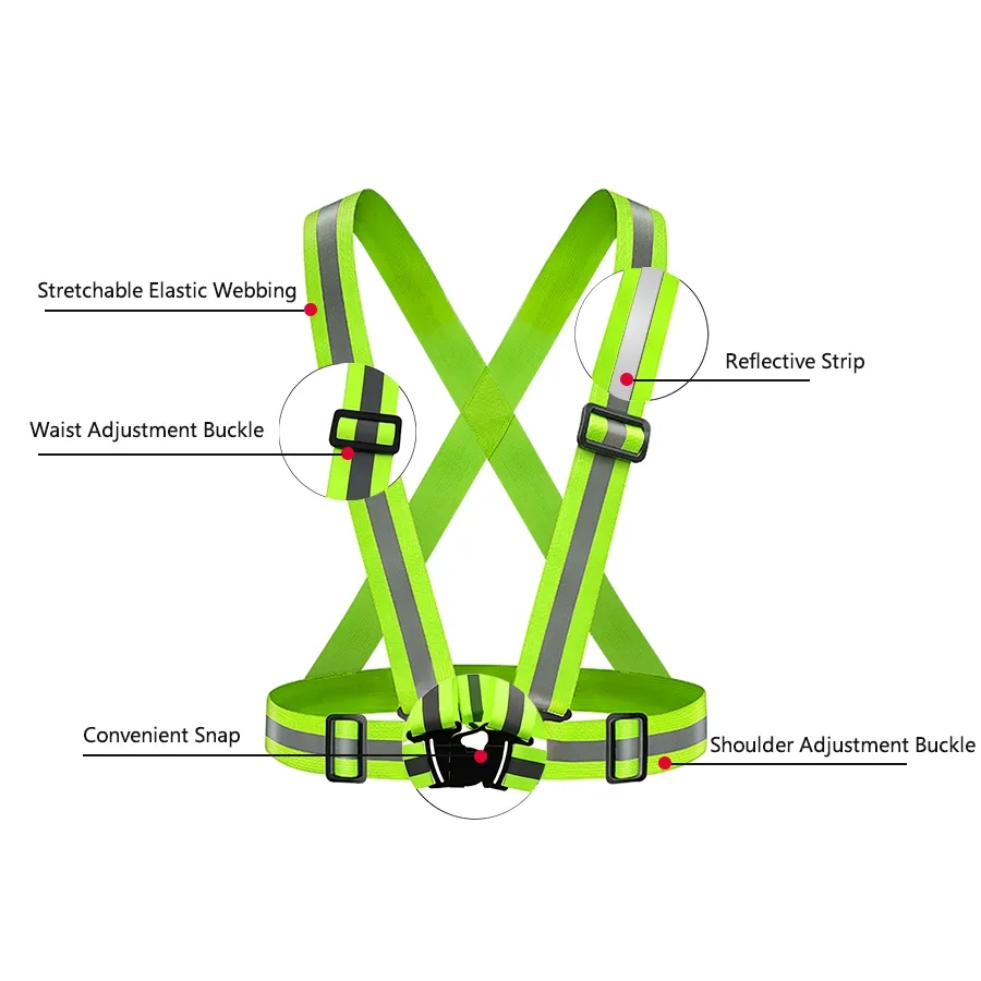 Cycling Visibility Gear - Adjustable Lightweight Safety Vest for Night