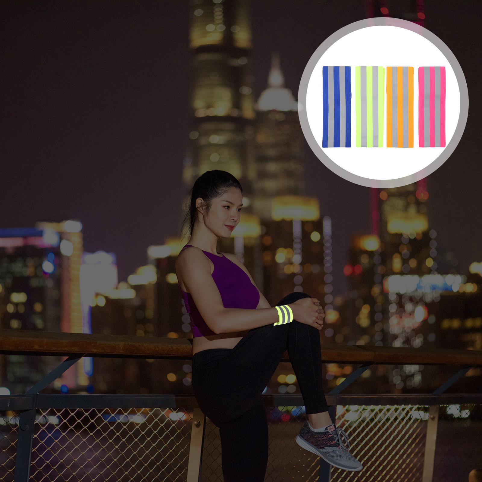 Cycling High Gear - 4Pairs Reflective Wristband Armband Night Walking