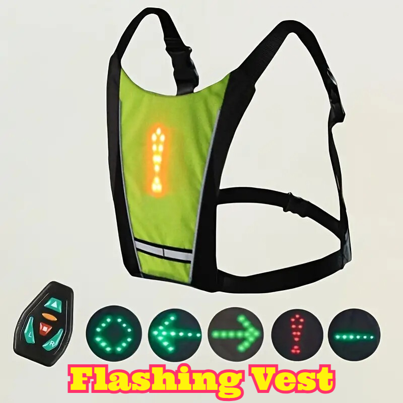 LED Remote Control Safety Vest - Cycling Visibility Gear avaliação e preço