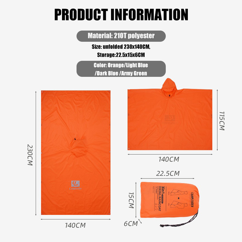 3-in-1 Lightweight Rain Poncho - Cycling Gear In Rain avaliação e preço