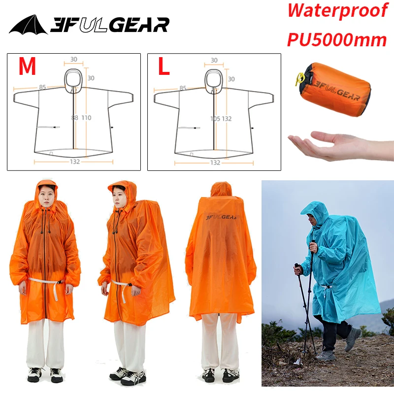 3F UL GEAR Zipper Raincoat 15D - Cycling Gear In Rain avaliação e preço
