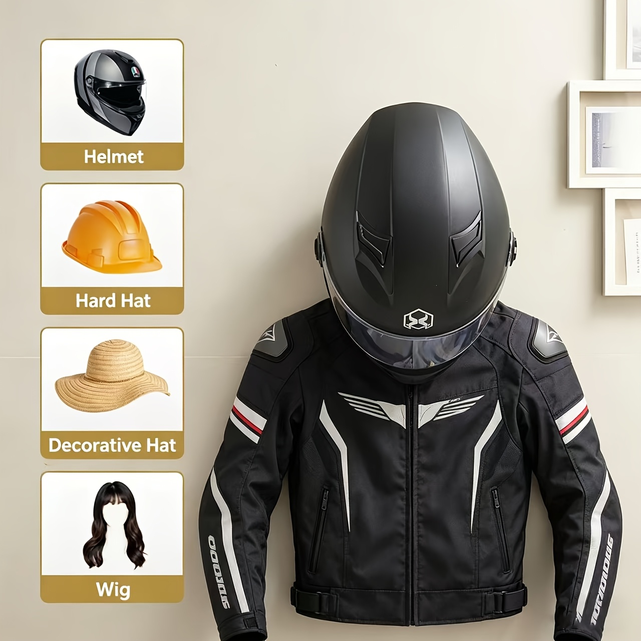 Motorcycle Helmet Holder Solid - Cycling Gear Wall Mount avaliação e preço