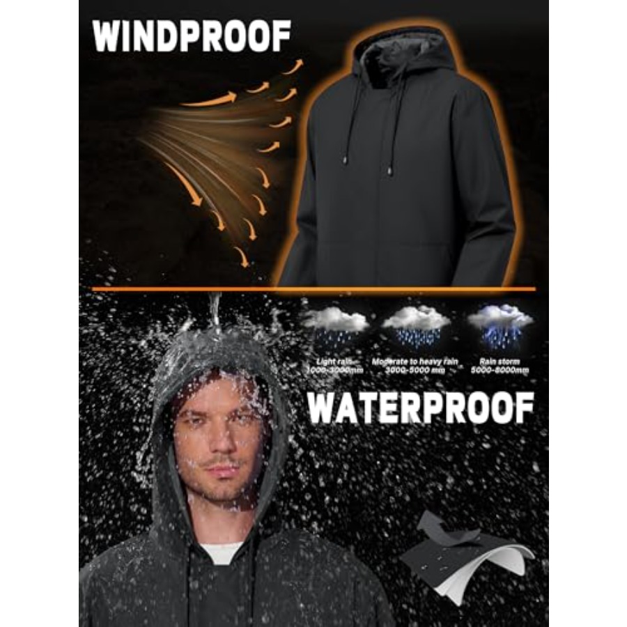 UIQUR Men's Rain Jacket Waterp - Cycling Gear In Rain avaliação e preço