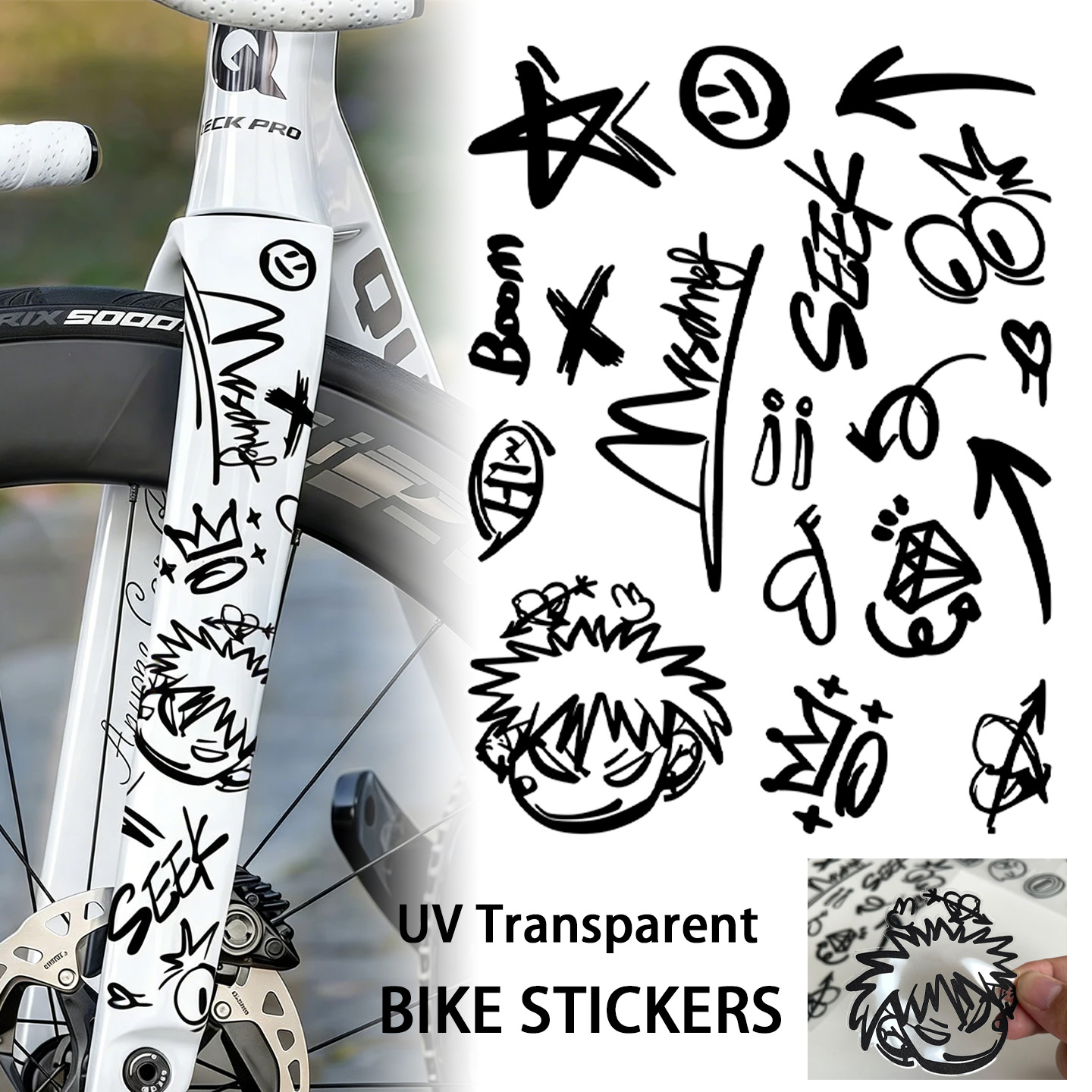 UV Transparent Graffiti DIY Bi - Cycling Gear Sale avaliação e preço
