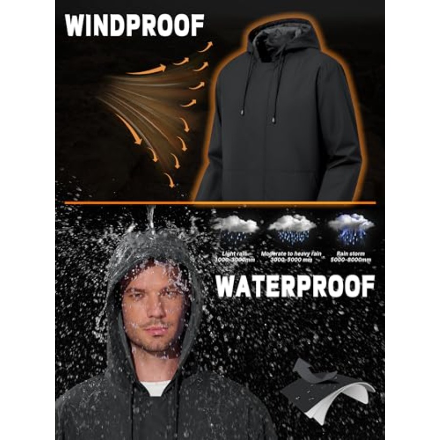 UIQUR Men's Rain Jacket Waterp - Cycling Gear In Rain avaliação e preço
